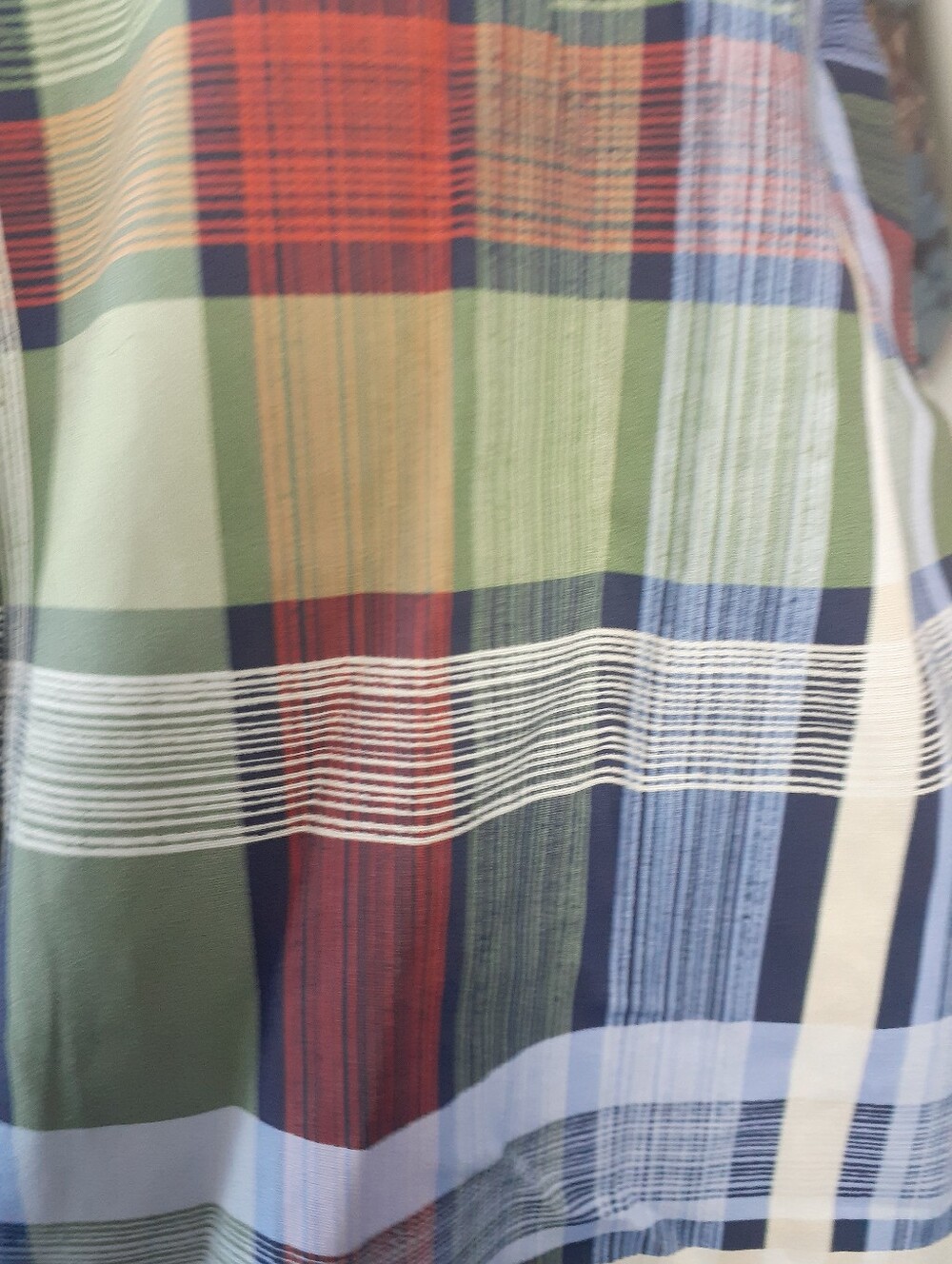 Zara Nwt Classic Short-Sleeve Plaid Button-Up Shirt - Green, Blue And Red - Picture 10 of 13
